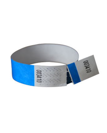 Opaska tyvek 19mm x 250mm z kuponem kontrolnym i nadrukiem